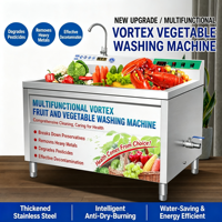 Commerciële Turbo Groentewasmachine met Ozon Sterilisatie Belletjesreiniging voor Hotel, Kantine, Fruit, Vlees, Zeevruchten