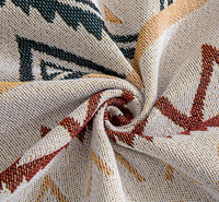 Vente en gros de couvertures de canapé ethniques bohèmes, couvertures en coton tissé géométrique jacquard aztèque marocain, couvertures de voyage