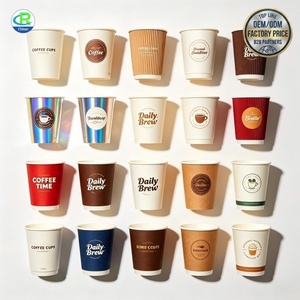 Vasos de Papel para Bebidas Frías con Doble Recubrimiento de <span class=keywords><strong>PE</strong></span>, Venta al por Mayor, 12oz 16oz, Vasos Desechables para Smoothies y Jugos con Logotipo Personalizado Impreso y Tapa Antiderrames - Product Image 2