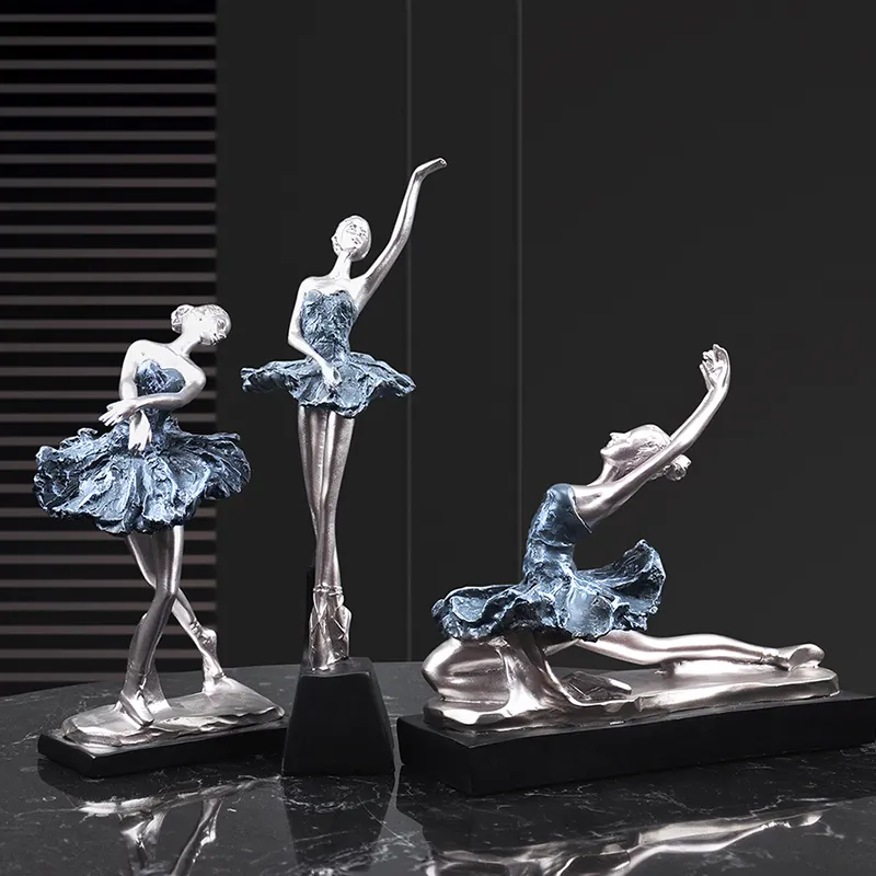 European Style Ballet Dance Girl Character Home Decoration Ornament Resin Modern Inside Art Craft