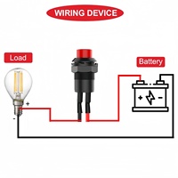 Mini interrupteur à bouton-poussoir à verrouillage, 12 mm, pré-câblé, 2 broches, 12 V pour PC, lampe de table, modèles DIY