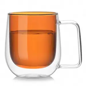 Caffè con manico tazza da tè isolata orso Design adorabile tazza con beccuccio resistente al calore bicchieri tipo Bar tazza di vetro a doppia parete