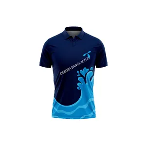 Gratis Verzending Zomer Mode Groothandel 100% Polyester Blauw Droog Snelle Sublimatie Custom Design Cricket Jersey Van Bangladesh