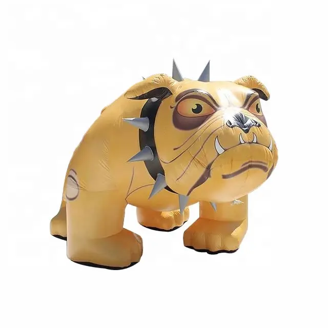 2024 gran oferta globo de mascota inflable gigante de Bulldog amarillo inflable realista para publicidad de zoológico