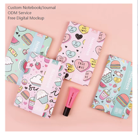 Cahier Kawaii A5 pour l'école-Design floral pastel mignon | Journal à couverture rigide esthétique Ins
