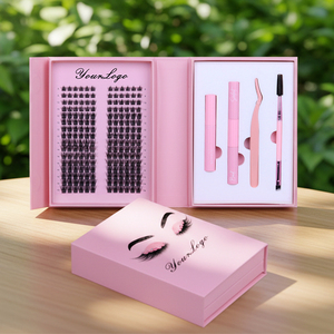 Nouveau kit d'extensions de <span class=keywords><strong>cils</strong></span> DIY en grappes, vente en gros avec logo personnalisé, étiquette privée, faux <span class=keywords><strong>cils</strong></span> en grappes - Product Image 5