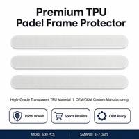 Protector de Marco de Raqueta de Pádel Transparente de TPU, Protector de Borde con Textura de Rejilla, Película Antidesgaste para Raqueta de Pádel 370x34mm