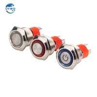 Interrupteurs à bouton-poussoir momentanés LVBO 1NO/2NO RGB Rouge Vert Bleu Blanc Jaune IP67 Étanche 19mm 48V Haute Intensité