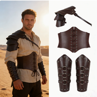 Ensemble de Pauldrons Western pour Cowgirl - Pauldron, Bracelet, Ceinture pour Cosplay de Chevalier Viking, Foire Renaissance et LARP, Cosplay