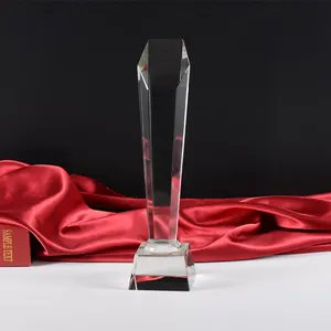 Brinquedo de cristal transparente de hexágono, troféu personalizado para presente de negócios copo de trofémio de cristal, lembrança para campeonato