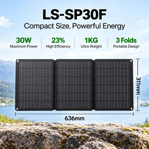 Panneau solaire pliable 30W IP67 ETFE monocristallin, chargeur portable USB Type C pour le camping, la navigation de plaisance, la randonnée et les situations d'urgence - Product Image 1