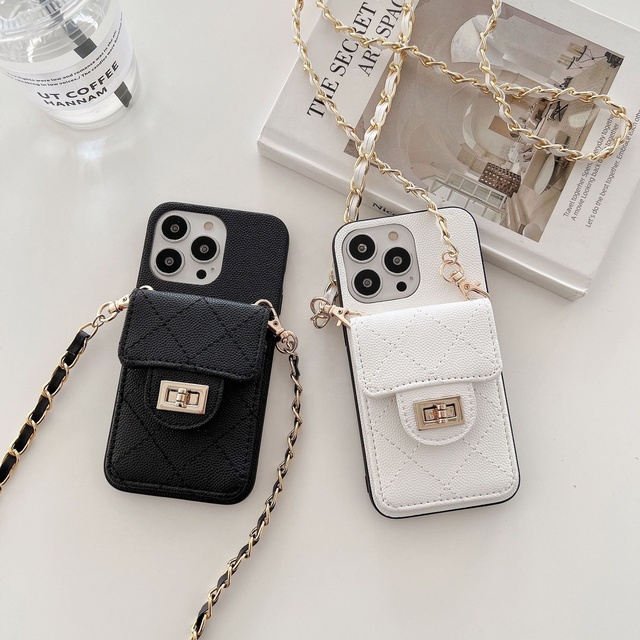 Crossbody Chain Card Bag Phone case Diamond Holster Card case for iPhone
