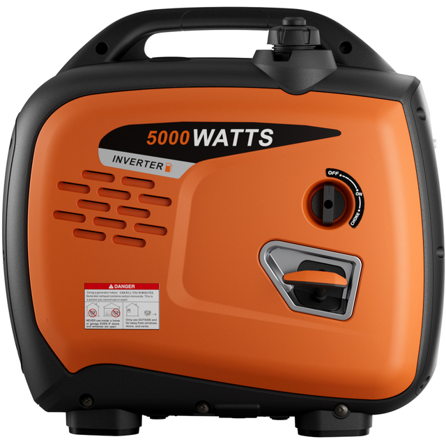 5000 Watts Silent Inverter Generator Compact Gasoline Power Supply for Storm Outage and Home Use
