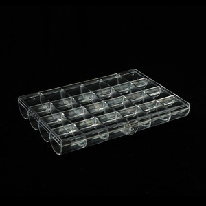 PS Plastic 24 Compartment Storage Box For Jewelry Coin Display Organizer Clear Transparent Organizing Tray - Product Image 1
