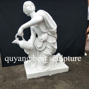 美しい天然白大理石の伝統的な手彫り磨き仕上げのアポロエレガントな裸婦像、家の装飾に - Product Image 5