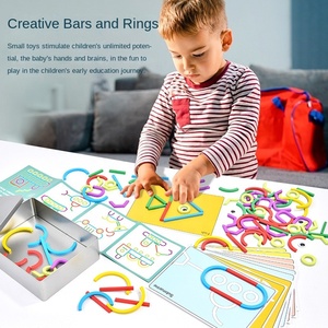 Éducation précoce <span class=keywords><strong>Maternelle</strong></span> Jigsaw Puzzle <span class=keywords><strong>Jeux</strong></span> Lignes créatives magnétiques Blocs de construction pour l'entraînement à la concentration des enfants - Product Image 2