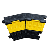 Protector de Cables de Goma Leahua Negro y Amarillo 400*240*45mm, Canal de 32x32mm, Reductor de Velocidad para Seguridad Vial