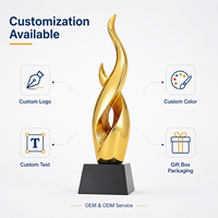 Trophée en résine à base conique noire avec gravure de texte personnalisée pour cérémonie de remise de prix d'entreprise