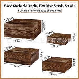 Vintage Solid Wood <b>Cake</b> Stand Natural Color Stackable For <b>Wedding</b> Party Decor F58 - Product Image 4