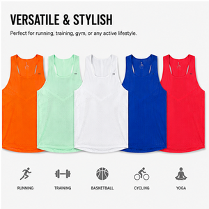 Canotta Sportiva Personalizzata <span class=keywords><strong>per</strong></span> Maratona e Fitness, Leggera 80 GSM in Poliestere, Senza Cuciture, ad Asciugatura Rapida, <span class=keywords><strong>per</strong></span> Uomo - Product Image 4