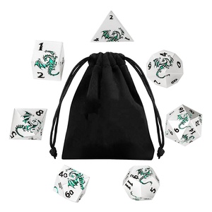 New Metal Zinc Alloy Polyhedron Dragon Pattern Right Angle DND Dice Set Dungeons &amp; Dragons Running Group Table <strong>Game</strong> Toy <strong>Gift</strong> - Product Image 6