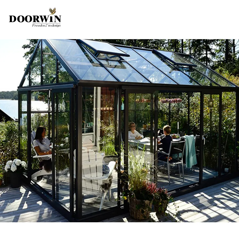 Doorwin Top low-e conservatorio riflettente prendere il sole vetro low-e per prendisole giardino giardino finestra giardino alluminio sunroom