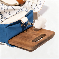 Panier de pique-nique en toile avec ensemble de vaisselle complet et bandoulière réglable pour le camping et la randonnée