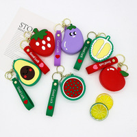 Porte-monnaie en silicone avec logo personnalisé, porte-clés, pendentif mignon de dessin animé pour sac à dos, mini pochette de rangement pour écouteurs et monnaie, souvenir pour enfants