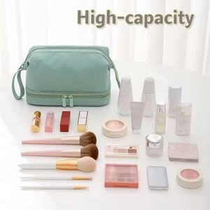 High Capacity Travel Cosmetic Organizer Custom Nylon Makeup <b>Bags</b> with Zipper Closure Fashionable Wholesale for <b>Toiletry</b> <b>Bags</b> - Product Image 5