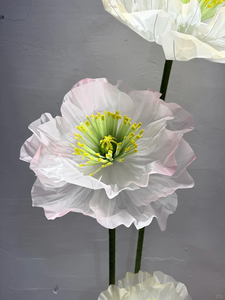Decorazione da Terra Gigante a Forma di Papavero in Organza Sfumata <span class=keywords><strong>Rosa</strong></span> <span class=keywords><strong>e</strong></span> Bianca - Product Image 2