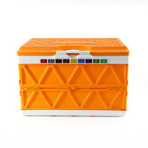 ZNTB005 Plastic Container Tote Folding Box Shipping Collapsible Storage Crate With Lid For Logistics Transport