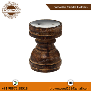 Bougeoirs élégants en bois faits à la main de couleur brûlée pour la décoration de la maison Design de luxe au prix de gros Bougeoir décoratif - Product Image 4