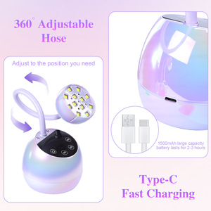 Lámpara de <span class=keywords><strong>Uñas</strong></span> LED <span class=keywords><strong>UV</strong></span> Recargable TSZS 360 ° Secador de <span class=keywords><strong>Uñas</strong></span> Portátil Inalámbrico Giratorio con Sensor Automático, Lámpara <span class=keywords><strong>UV</strong></span> Mini de Cuello de Cisne <span class=keywords><strong>para</strong></span> Salón - Product Image 2