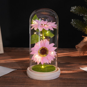 <span class=keywords><strong>Regalo</strong></span> para el Día de la Madre 2026, <span class=keywords><strong>Dos</strong></span> Adornos de Girasol, Artesanía en Cúpula de Cristal Luminosa, <span class=keywords><strong>Regalo</strong></span> Creativo para el Día de San Valentín, Hecho a Mano por el Fabricante - Product Image 2