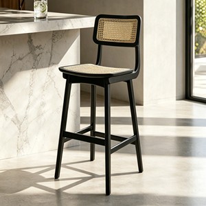 BILIDO Nuevo Taburete de Bar Moderno de Madera Maciza con Respaldo, Silla Alta para Isla de <span class=keywords><strong>Cocina</strong></span> - Product Image 2