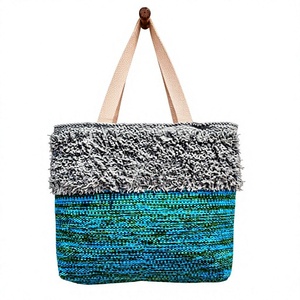 Bohemian Striped Canvas <b>Tote</b> <b>Bag</b> <b>With</b> Fringe Top Two Handles Open Closure For Shopping All Seasons Handmade woven <b>tote</b> <b>bag</b> - Product Image 1