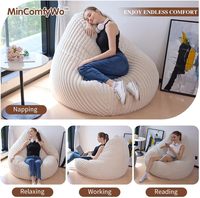 Neu Eingetroffener Komfortabler Flauschiger Fell-Tropfenförmiger Sitzsack-Sessel für Wohnzimmer