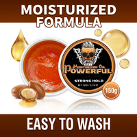 Pommade capillaire professionnelle à tenue forte pour hommes 150g à base d'eau, cire capillaire haute brillance, gel coiffant longue durée pour salon de coiffure