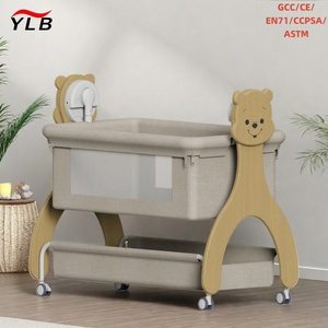 Culla Elettrica Pieghevole Multifunzionale YLB in Legno con Musica Bluetooth e Imbracatura di Sicurezza a 3 Punti per Uso in Camera da Letto - Product Image 3