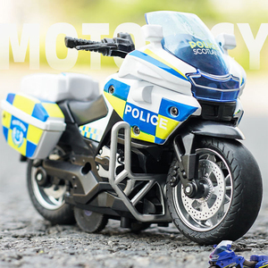 Jouets de <span class=keywords><strong>moto</strong></span> en alliage moulé sous pression avec fonction de recul, lumières et musique, modèle de véhicule de motocross pour enfants, jouets de voiture de <span class=keywords><strong>police</strong></span> pour enfants - Product Image 4