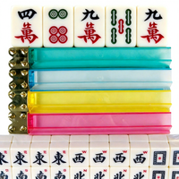 Ensemble de Mahjong Américain Vierge de 30 mm en Gros, 166 Tuiles avec Support Moderne et Sac Matelassé pour Jeu de Table Amusant