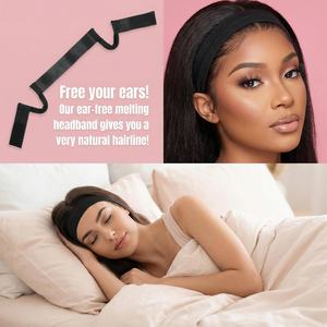 Diadema elástica de encaje <span class=keywords><strong>frontal</strong></span> para peluca con logo personalizado, banda para la <span class=keywords><strong>cabeza</strong></span> de fusión indolora para mujeres, para peinado de pelucas - Product Image 2