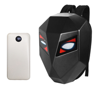 Mochila de Viaje Rígida con Luces LED para Casco de Motocicleta, Mochila Impermeable con Ojos LED