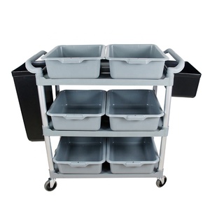 Dịch vụ nhựa Giỏ đôi xô thương mại vệ sinh khách sạn <span class=keywords><strong>Rubbermaid</strong></span> janitorial thu thập làm sạch xe đẩy - Product Image 2