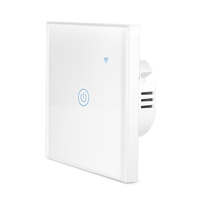 Interrupteur tactile en verre trempé 1gang télécommande interrupteur Wifi interrupteur mural intelligent blanc noir couleur or
