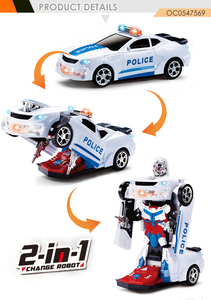 Interessante Giocattolo per Bambini Auto Polizia Trasformabile in <span class=keywords><strong>Robot</strong></span> a Batteria - Product Image 3