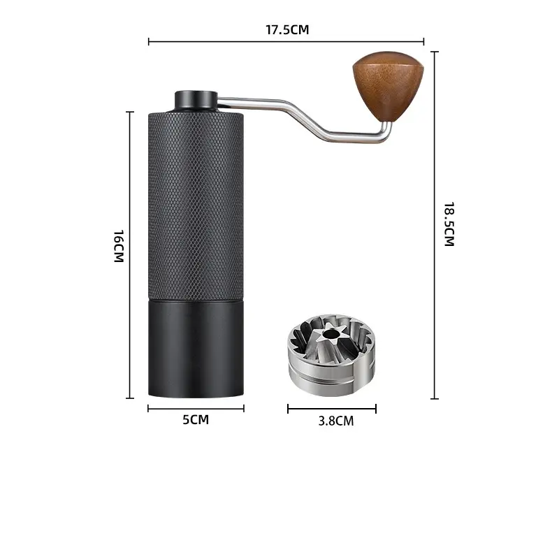 WISDOM Commercial High Quality Aluminum Alloy Handheld Coffee Grinder Luxury Gift Espresso Coffee Grinder Handheld