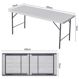 Foldable 4ft/6ft/8ft <b>Outdoor</b> Plastic <b>Tables</b> and Chairs Set for Events Wedding Patio Restaurant Furniture - Product Image 3