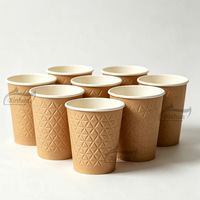 Couvercle de tasse à café en papier gaufré jetable, motif diamant de qualité supérieure, lettrage imprimé personnalisable, pour boissons chaudes à emporter