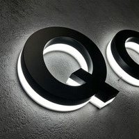 Enseigne LED personnalisée, durable, en métal, rétroéclairée, pour publicité, logo de bureau, enseigne extérieure éclairée par LED